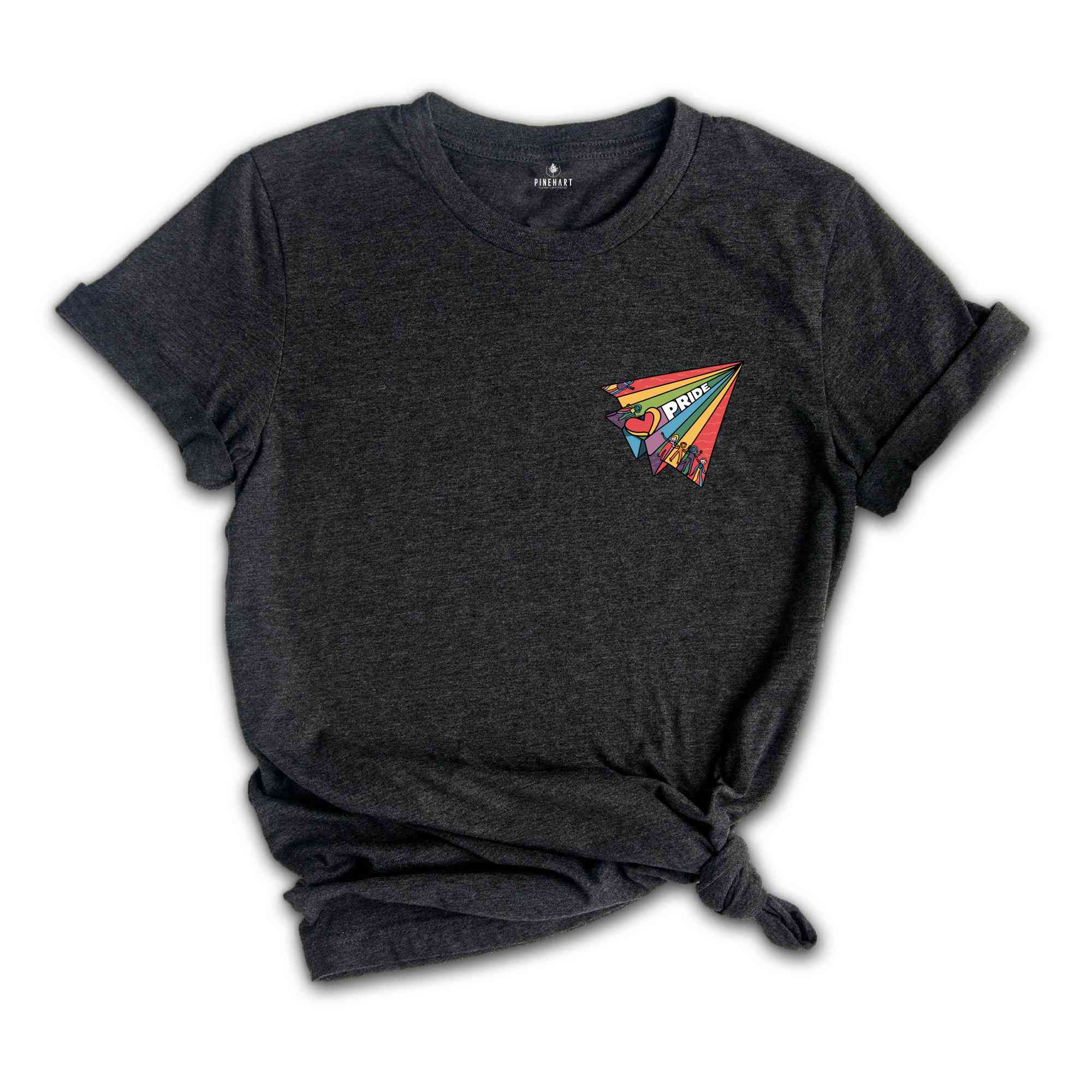 Pocket LGBT Shirt, Pride Paper Plane, LGBT Flag Shirt, Bisexual Shirt, Straight Ally, Lesbian T-Shirt, Rainbow Shirt, Gay Pride Shirt