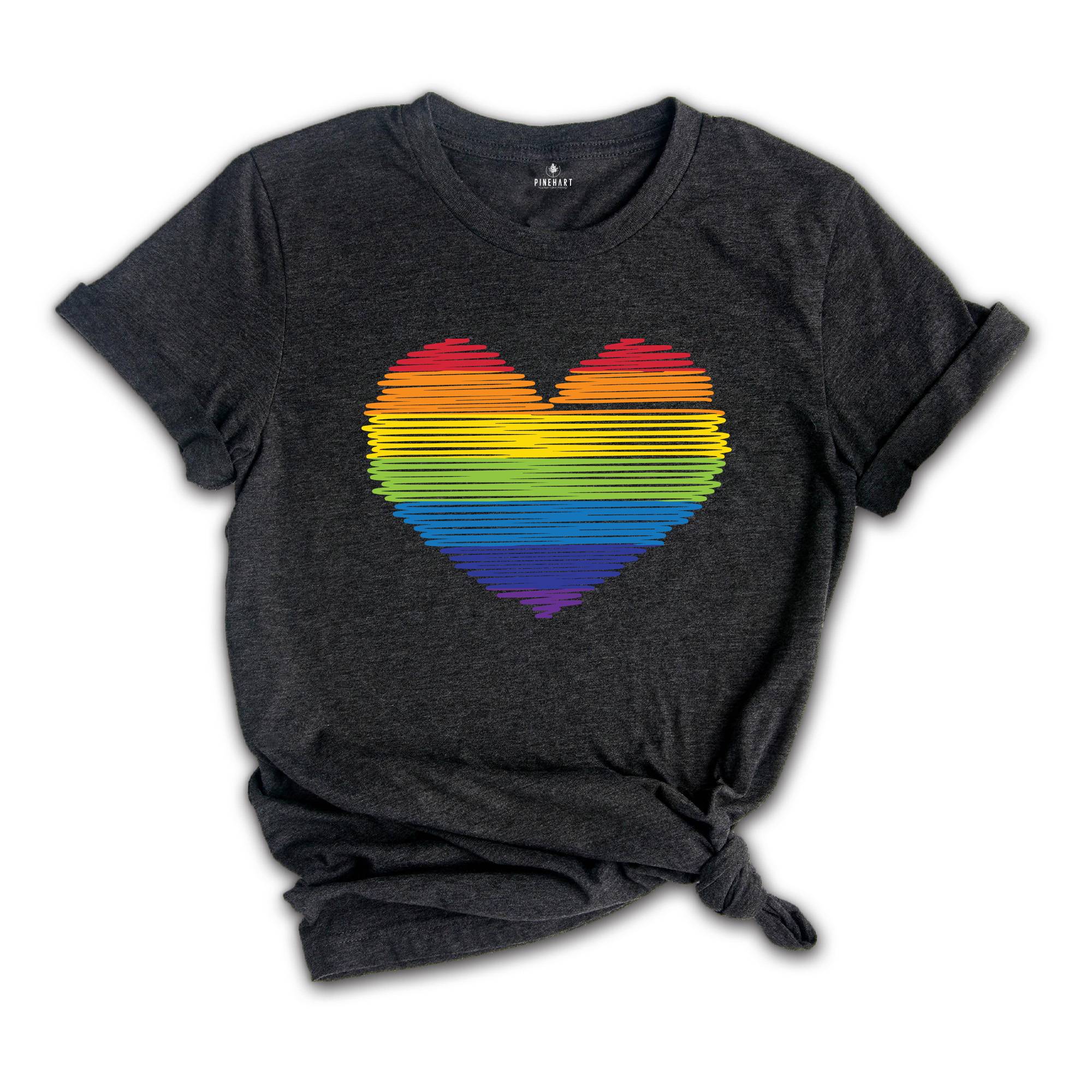 LGBT Love Shirt, Gay Shirt, Pride Shirt, Heart Shirt, Heart Gay Shirt, Gay Pride Shirt, LGBTQ Shirt, Pride Heart Shirt, Rainbow Shirt