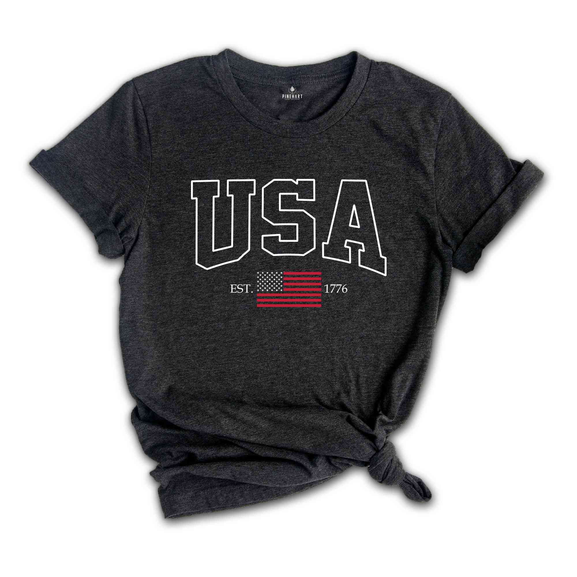 USA Flag Est 1776 Shirt, Patriotic Fourth Of July T-Shirt, American Flag Shirt, 4th Of July Gifts, Independence Day Shirts