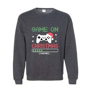 Game On Christmas Loading Sweatshirt, Christmas Gaming Hoodie, Gamer Christmas Gift, Game Controller Hoodie, Gamer Hoodie, Game Player Tee