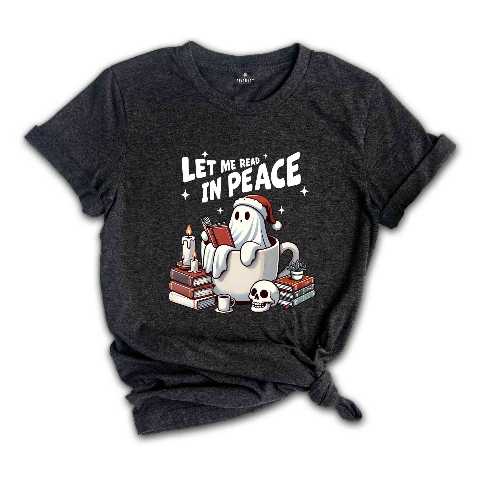 Let Me Read In Peace Bookish Ghost Shirt, Halloween Read In Peace T-Shirt, Halloween Ghost Reading Tee, Book Lover Halloween Gift