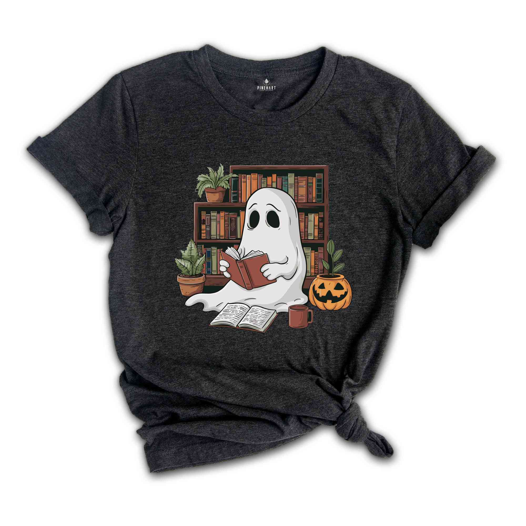 Bookish Ghost Shirt, Spooky Library Shirt, Book Lover Shirt, Reading Shirt, Pumpkin Shirt, Librarian Appreciation Gift