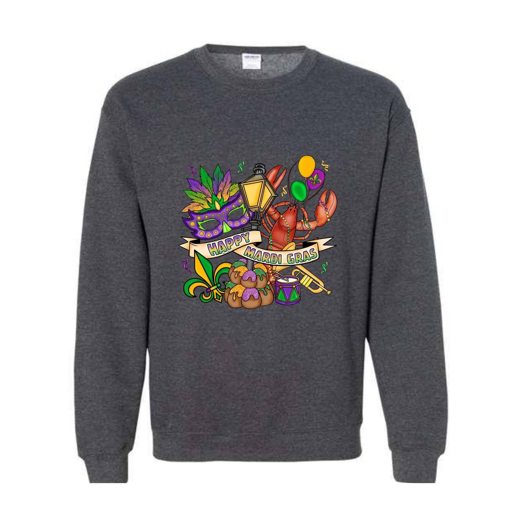 Mardi Gras Theme Sweatshirt, Festival Ready Hoodie, Colorful Carnival Sweater, Party Wear, Mardi Gift