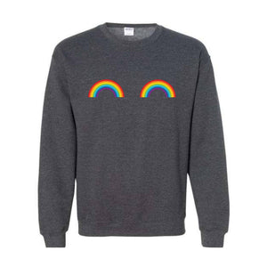 Rainbow boobs Sweatshirt, Cute boobs Crewneck, Breast Boobs Sweatshirt, Free the Nipple Sweatshirt, Gay Pride Sweatshirt, LGBT Crewneck