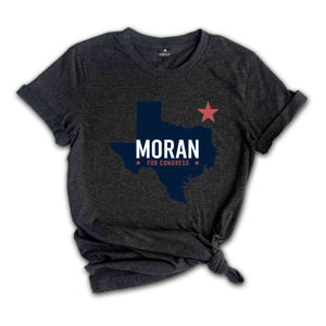 Nathaniel Moran for Congress 2024 November Elections Campaign T-Shirt, Nathaniel Moran for Texas Congressional Elections T-Shirt