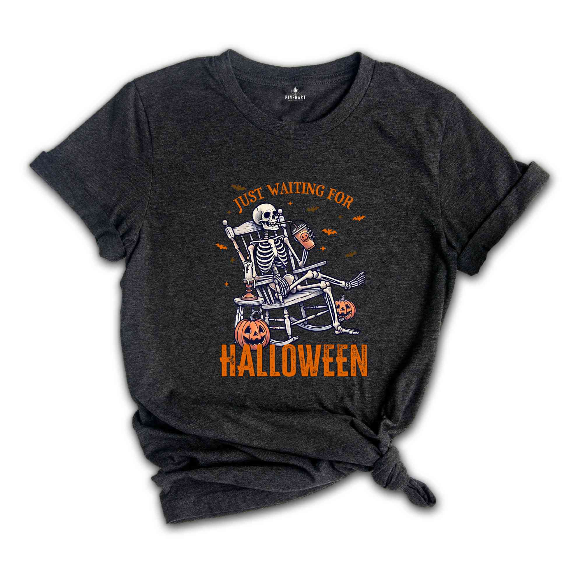 Just Waiting For Halloween Shirt, Halloween Skeleton Shirt, Funny Halloween Shirt, Halloween Gift, Spooky Season Shirt, Horror Shirt