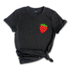 Pocket Strawberry Shirt, Strawberry Lover Shirt, Summer Fruits Shirt, Strawberry T-Shirt, Red Fruit Shirt, Fruit Lover Shirt, Cute Fruit Tee