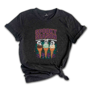 Spooky Season Tastes Like Halloween Shirt, Funny Halloween Shirt, Ghost Shirt, Halloween Gift, Retro Fall Shirt, Ice Cream Lover Gift