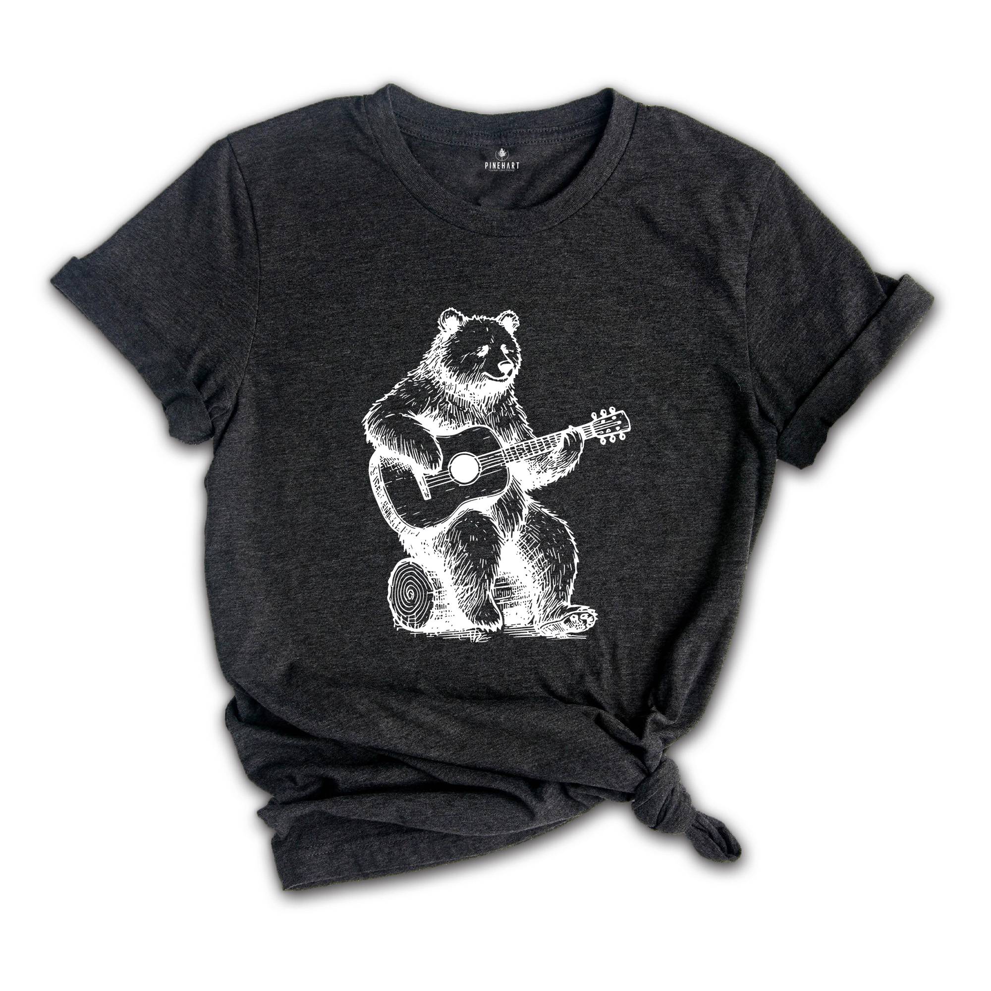 Bear Playing Guitar Shirt, Bear Shirt, Bear And Music Shirt, Musician Shirt, Guitar Player Shirt, Bear Guitar Shirt, Music Guitar Gift