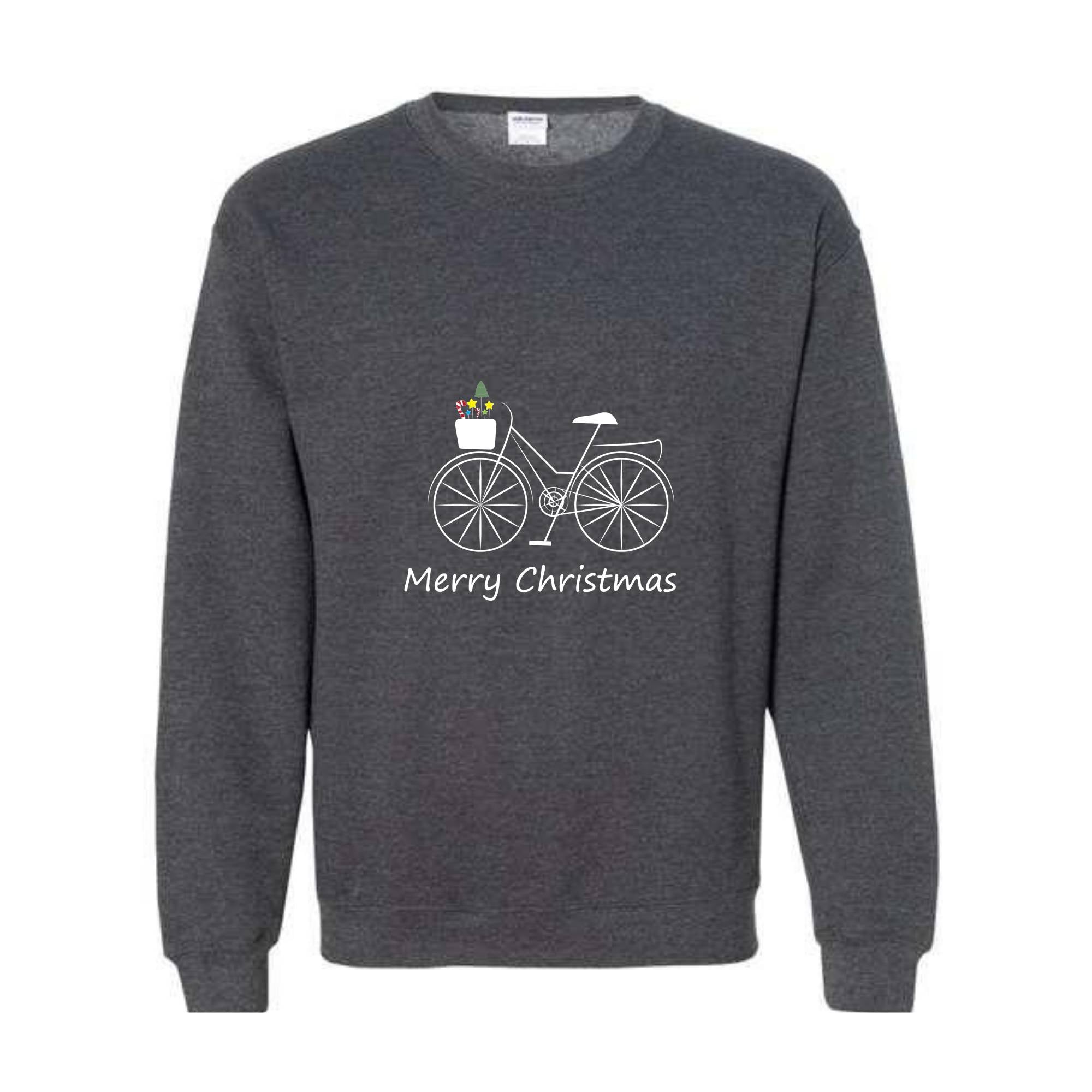 Bike Sweatshirt, Christmas Sweatshirt, Bike Floral Sweatshirt, Album Sweatshirt , Bike with Stars and chRistmas tree Sweatshirt