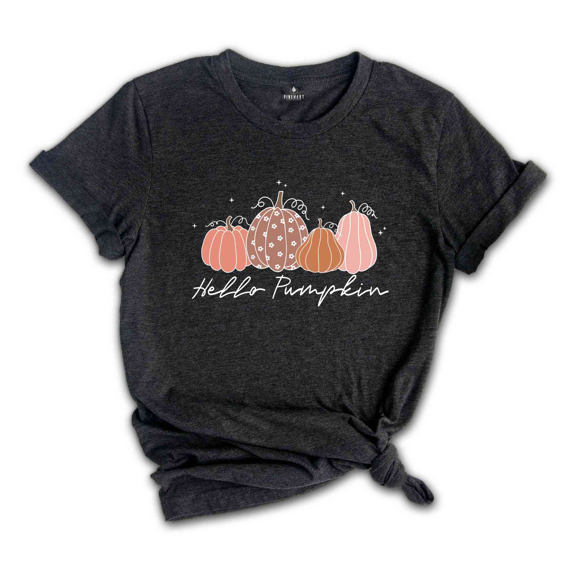 Hello Pumpkin Fall T-Shirt, Autumn Shirt, Pumpkin Lover Gifts, Fall Season Shirt, Thanksgiving Shirt, Pumpkins Tee