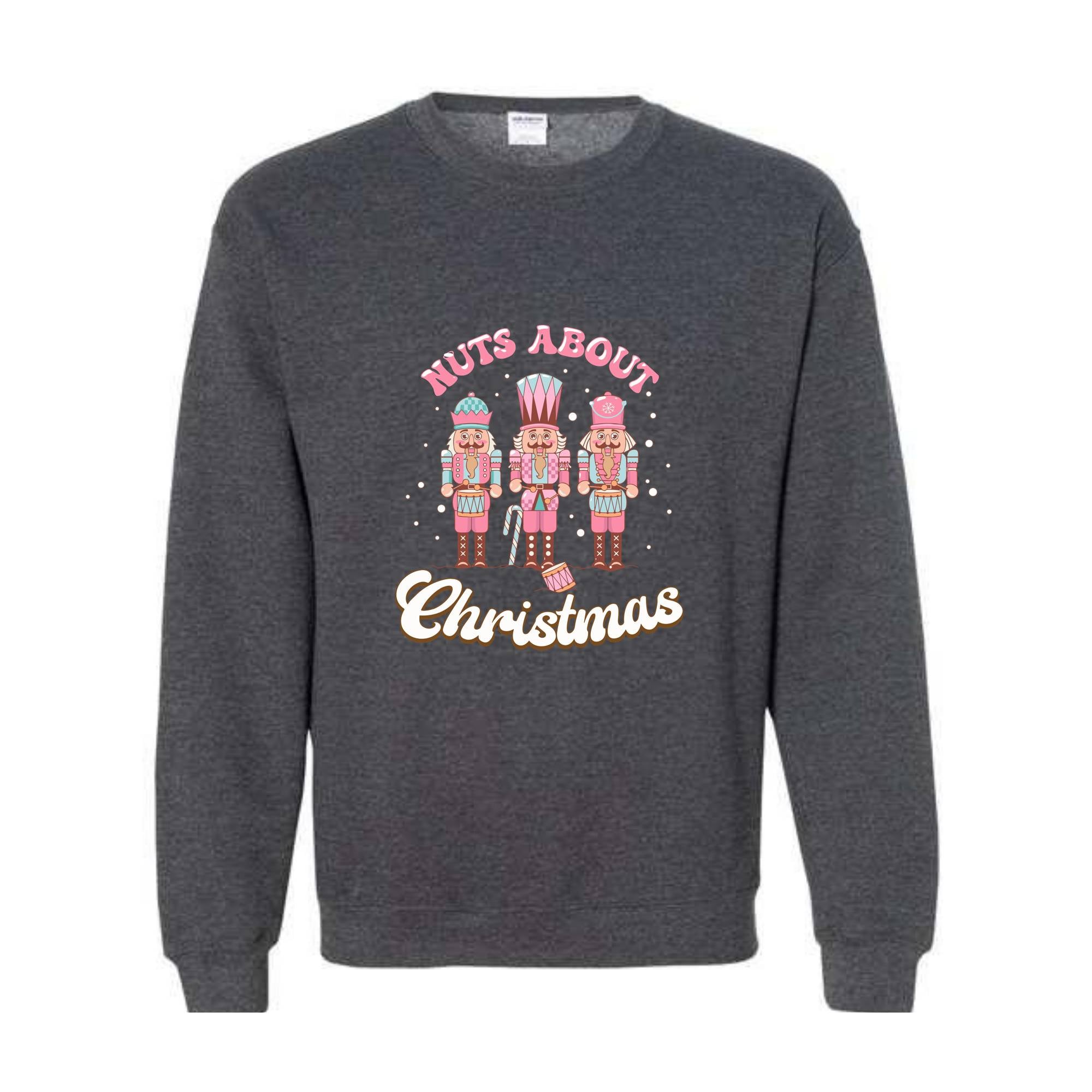 Nuts about Christmas Sweatshirt, Pink Nutcracker Sweatshirt, Christmas Party Sweater, Nutcracker Gift, Winter Sweatshirt