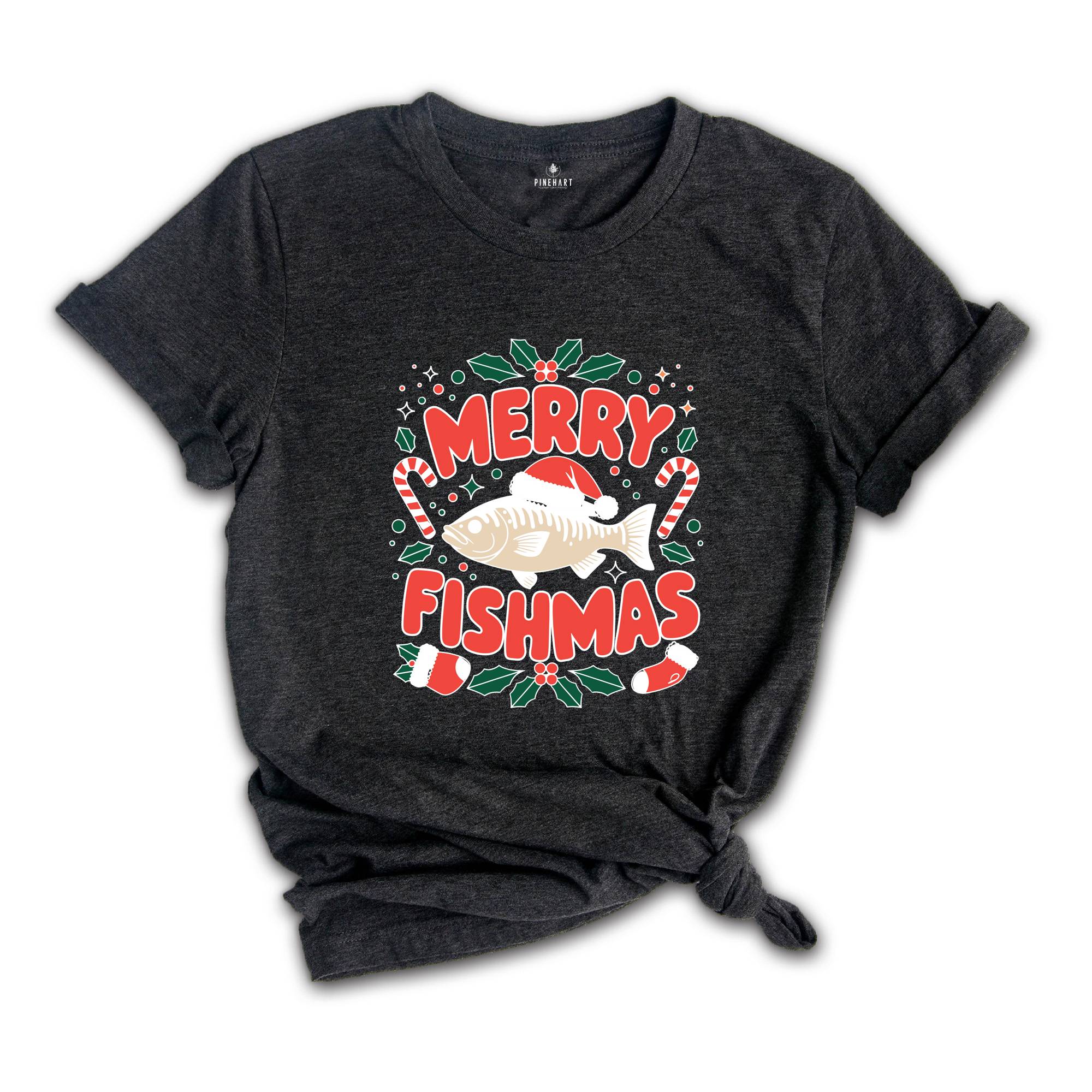 Merry Fishmas Shirt, Fish Christmas Shirt, Fishing Lover Shirt, Christmas Gift, Fisher Christmas Shirt, Dad Christmas Shirt, Fishing Shirt