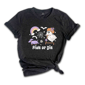 Ride or Die Halloween Shirt, Halloween Shirt, Cute Halloween Ghost Shirt, Halloween Party Shirt, Spooky Season Shirt