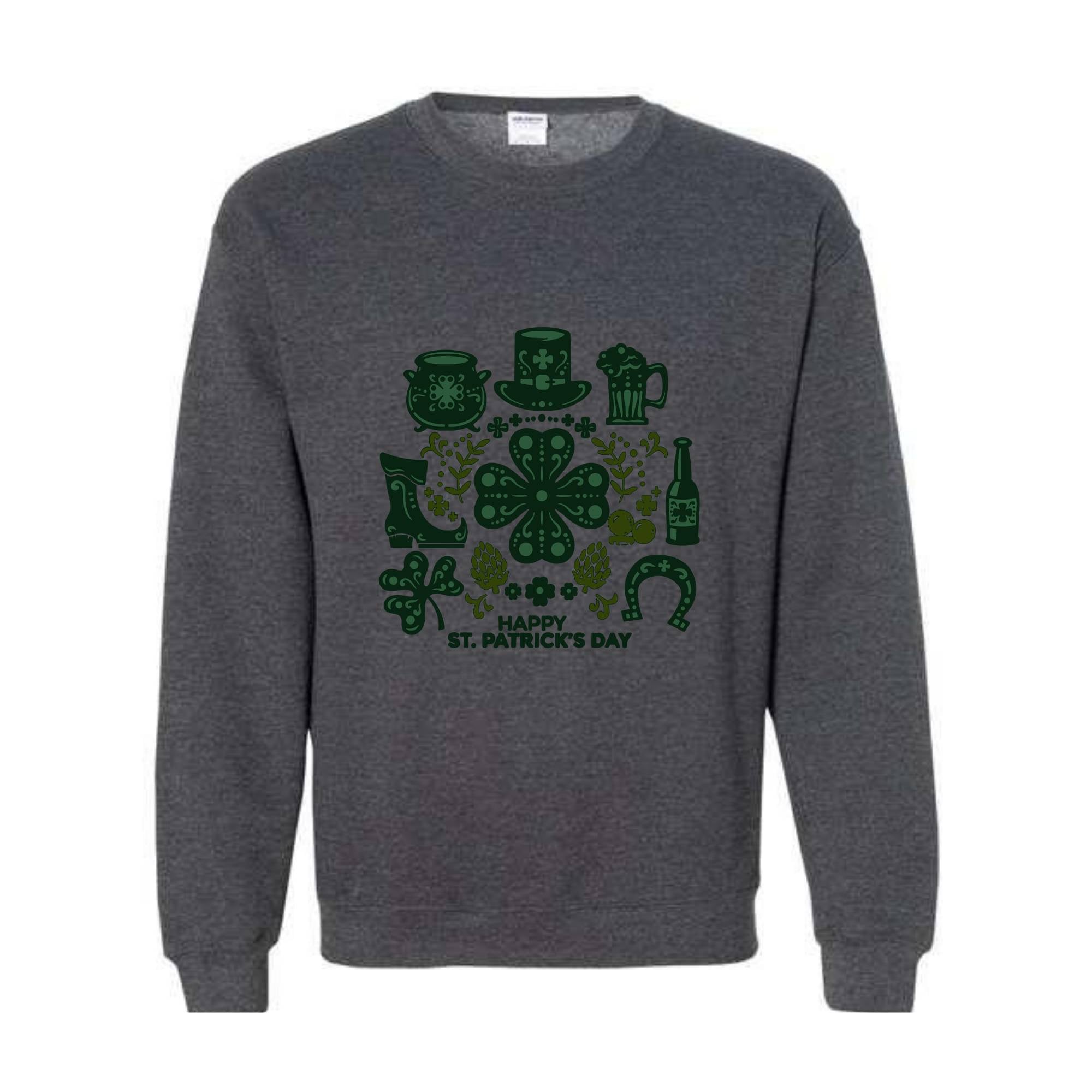 St Patricks Day Sweatshirt, Lucky Shamrock Sweater, Irish Green Sweater, Clover Pullover, Festive Sweatshirt