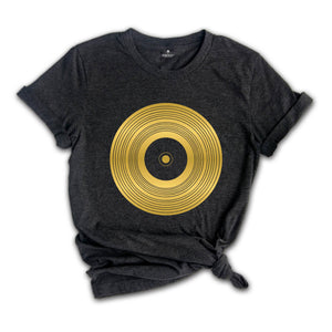 Gold Vinyl Record Shirt, Music Lover Shirt, Men Music Shirt, LP Record Shirt, Record Collector Shirt, DJ Music Shirt, Teacher Shirt