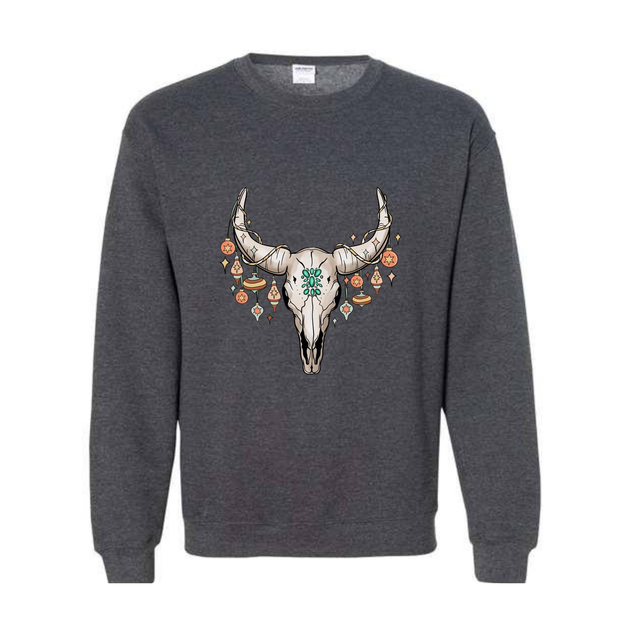 Western Christmas Sweatshirt, Bull Skull , Cowboy Christmas Sweater, Cowgirl Sweatshirt, Christmas Gifts