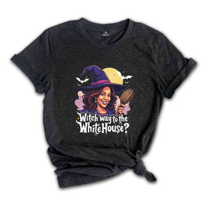 Witch Way To The White House Shirt, US Elections 2024 Tee, Kamala Harris Halloween Shirt, Halloween Gifts For Democrats