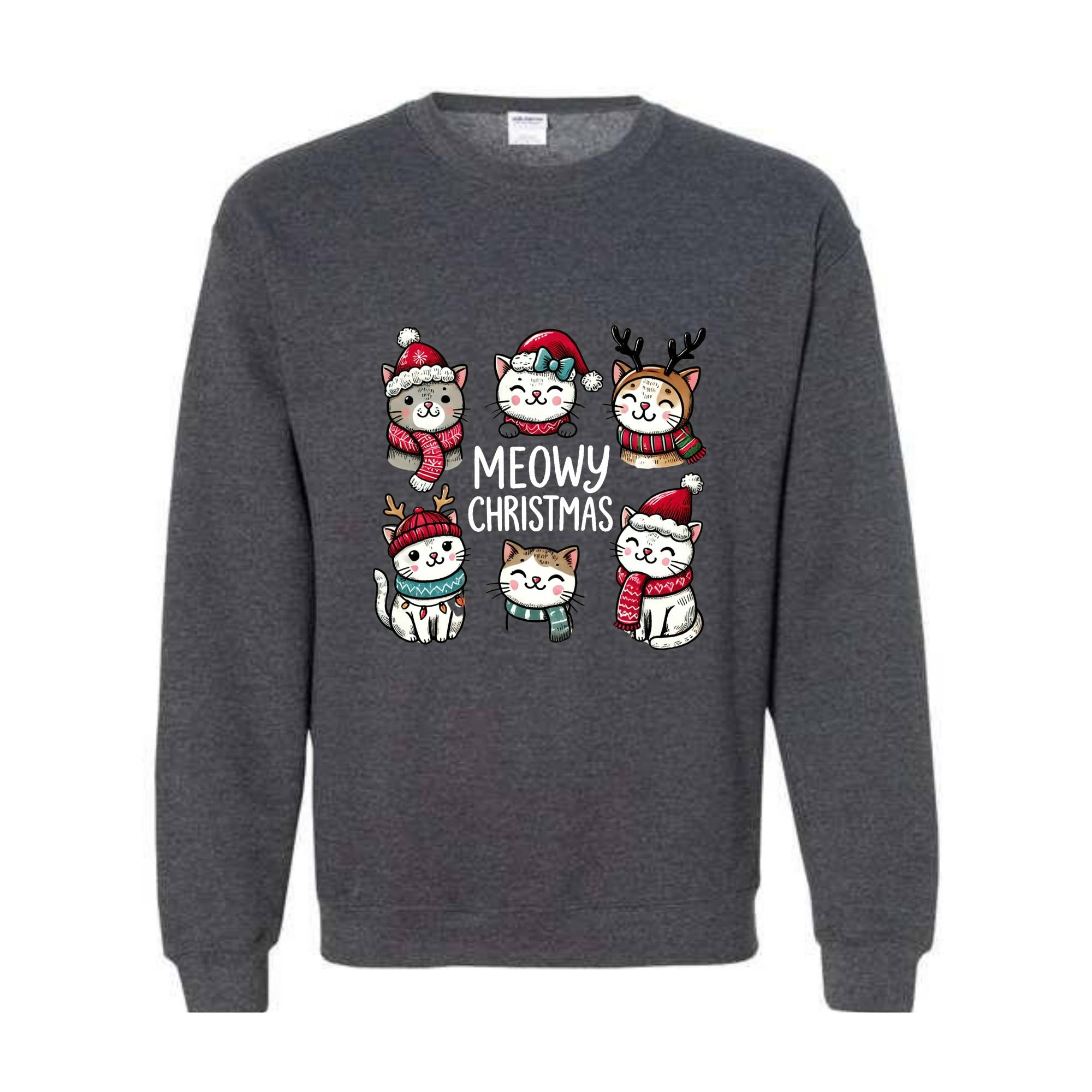 Cat Christmas Sweatshirt, Cat Lover Christmas Shirt, Meowy Christmas Shirt, Christmas Cat Mom Sweater, Catmas Gift for Christmas, Cat Shirts