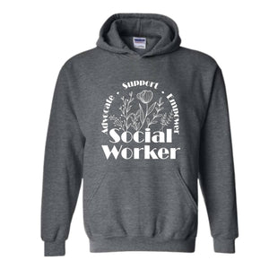 Social Worker Sweatshirt, Advocate Support Empower Sweatshirt, Social Worker Hoodie, Retro School Social Worker Sweatshirt