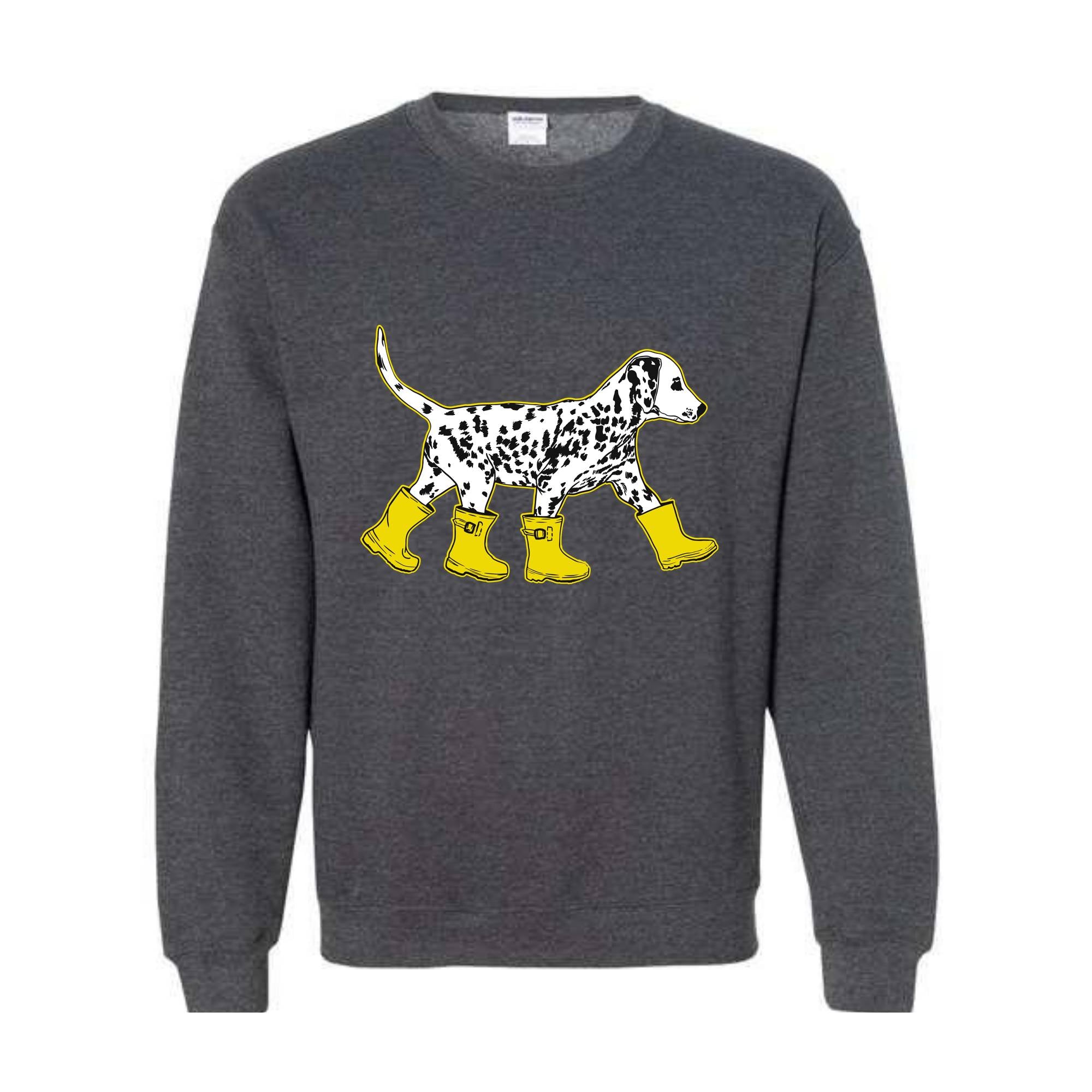 Dog in Boots Sweatshirt, Cute Dalmation Dog Hoodie, Dog Lover Hoodie, Winter Dog Sweater, Dalmation Dog Hoodie, Dog Lover Hoodie