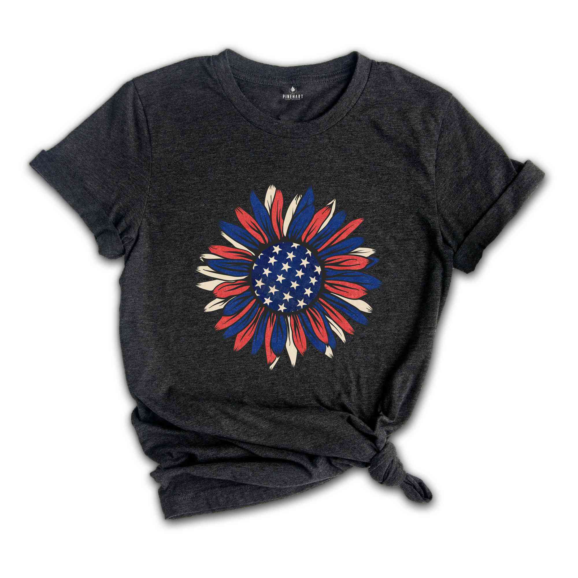 American Sunflower Shirt, 4th Of July Shirt, USA Shirt, Patriotic Shirt, Independence Day Shirt, Red White And Blue, Fourth Of July