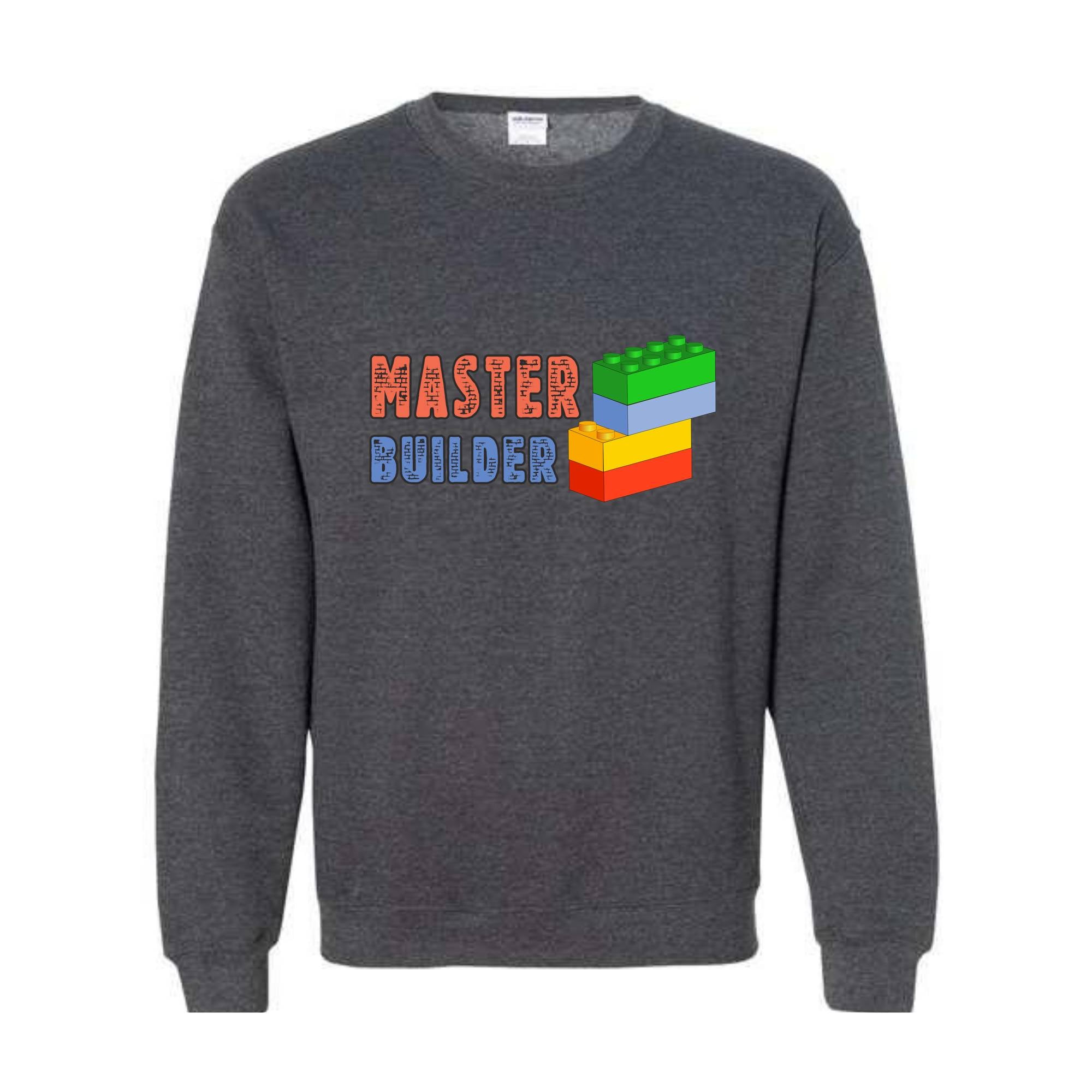 Master Builder Sweatshirt, Building Blocks, Birthday Gift For Kids, Funny Dad, Men Graphic , Building Sweatshirt