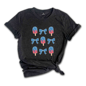 American Bow Shirt, Coquette 4th of July Shirt, America Shirt, Retro 4th of July Shirt, Independence Day Gifts, Patriotic Shirt