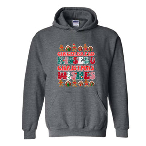 Gingerbread Kisses & Christmas Wishes Hoodie, Christmas Crewneck, Gingerbread Hoodie, Cute Christmas Hoodie, Christmas Gift