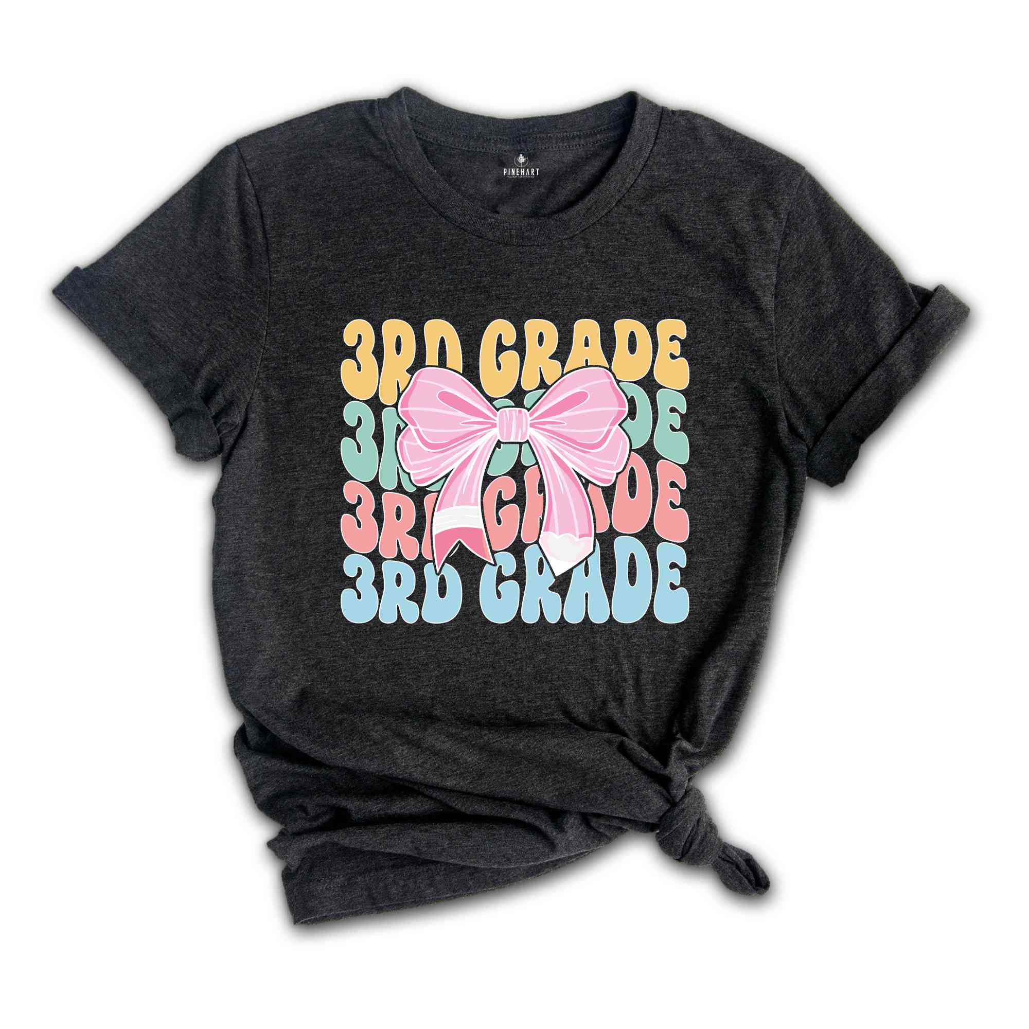 3rd Grade Teacher Coquette Shirt, Teacher Pencil Coquette Bow Shirt, Teacher T-Shirt, Teacher Appreciation Shirt, Gifts For Teachers