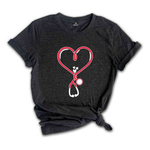 Valentine's Day Stethoscope Shirt, Valentine Nurse Tee, Valentine Doctor Tshirt, Heart Stethoscope, Valentine Day Nurse Gift