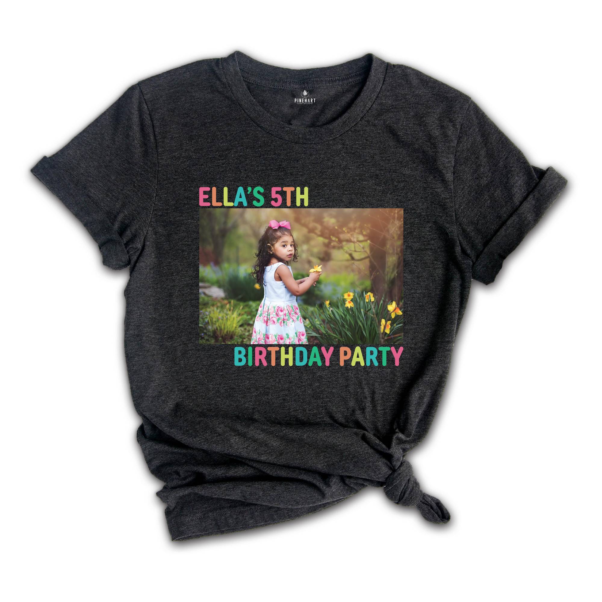 Custom Birthday Photo Shirt, Personalized Birthday Picture Shirt, Custom Text Shirt, Bday Party Shirt, Photo Matching Shirt, Custom Shirt