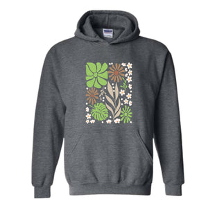 Boho Flowers Sweatshirt, Women Floral Minimalist Sweatshirt, Floral Sweatshirt, Boho Wildflowers Sweatshirt, Boho Floral Hoodie