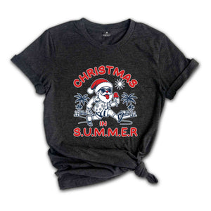 Christmas In Summer Shirt, Beach Christmas Tee, Xmas Vacation Tee, Summer Xmas Shirt, Summer Vibe Shirt, Summer Santa Shirt