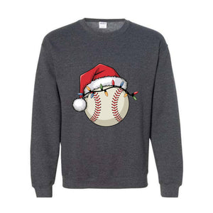 Christmas Baseball Sweatshirt, Santa Sports Sweater, Baseball Lover Sweat, Christmas Sport Shirt