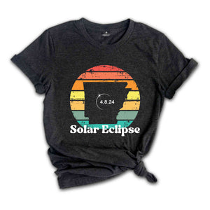 Arkansas Solar Eclipse T-Shirt, April 8 2024 Solar Eclipse, Total Solar Eclipse Apparel, Solar Eclipse Shirt