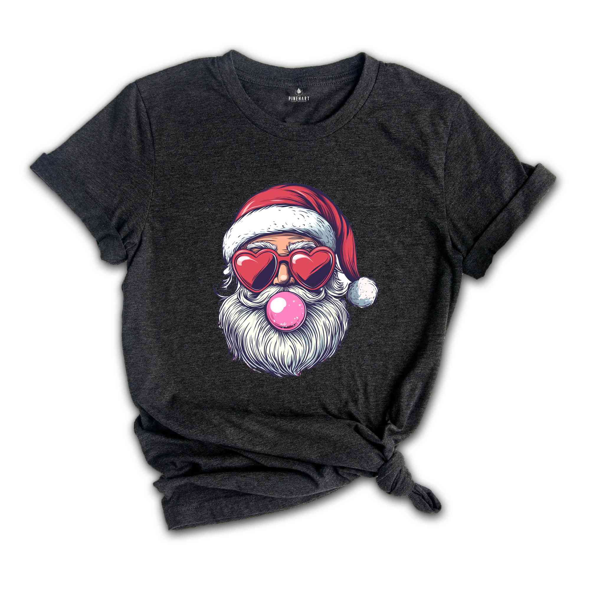 Retro Santa Blowing Bubble Shirt, Santa Claus Shirt, Santa Face Shirt, Funny Christmas Shirt, Cute Christmas Shirt, Holiday Season Shirt