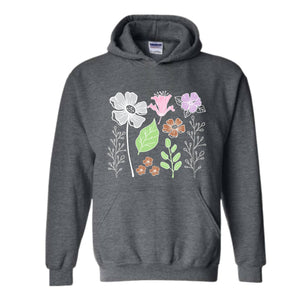 Boho Flower Sweatshirt Flowers Lovers Sweater Women Floral Minimalist Sweater Flower Print Sweatshirt Woman Gift Flower Sweatshirt