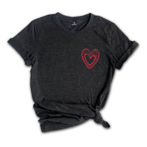 Pocket Heart Shirt, Valentine Day T Shirt, Love Heart Shirt, Love T Shirt, Girlfriend Shirt Gift, Wife Shirts, Cute Love T-shirt