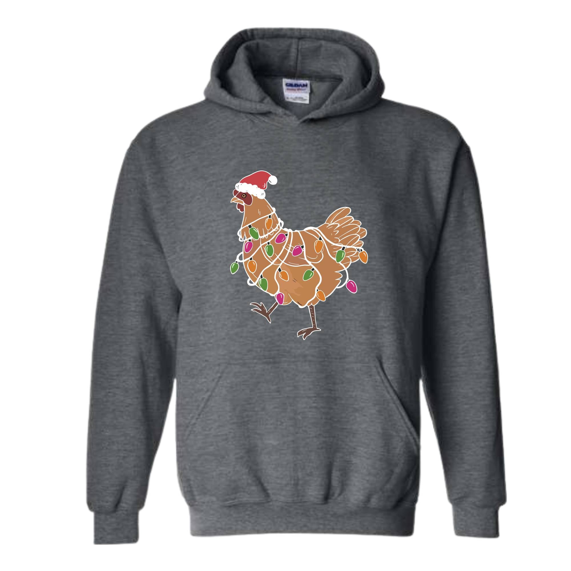 Chicken Christmas Lights Sweatshirt, Animal Christmas Sweatshirt, Farm Christmas Sweatshirt, Funny Chicken Lover, Women Chicken Hoodie