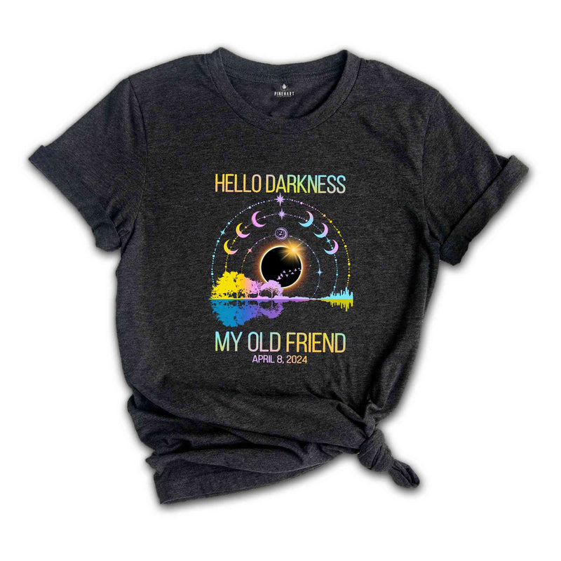 Hello Darkness My Old Friend Shirt, 4.08.24 Shirt, Total Solar Eclipse Shirt, Path Of Totality, Eclipse Event Shirt, Astronomy Shirt