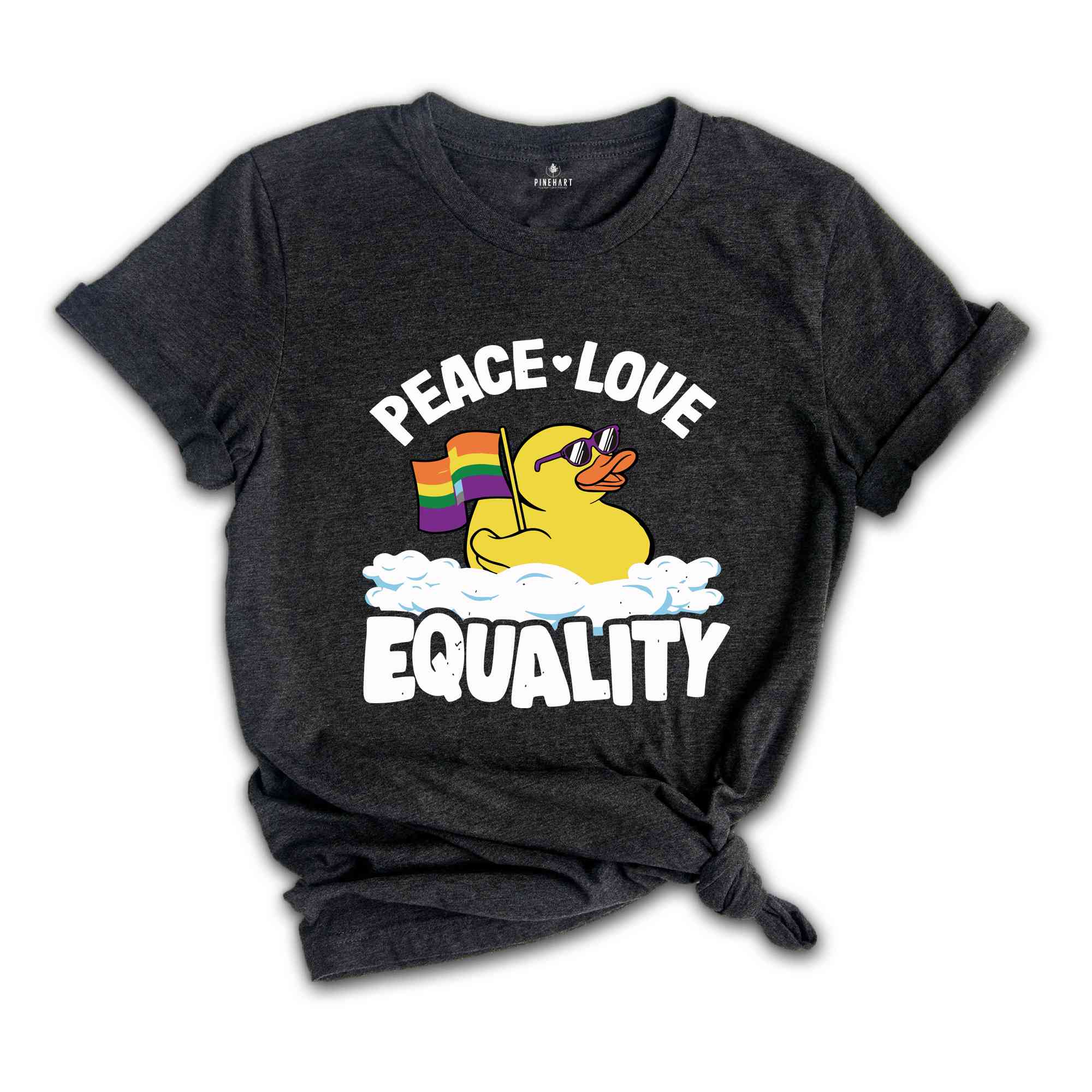 Peace Love Equality Duck Gay Pride Lgbt Shirt, Cute LGBT Shirt, LGBTQ Pride Shirt, Pride Ally Shirt, Pride Flag Shirt, Gay Shirt