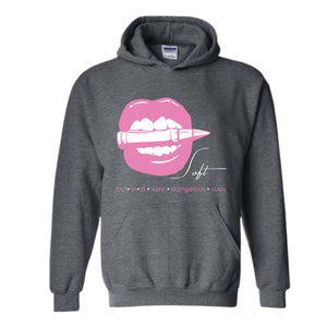 Soft But In A Very Dangerous Way Hoodie, Bad Ass Hoodie, Badass Hoodie, Boss Girl Hoodie, Boss Lady Hoodie, Lips With Bullet Hoodie