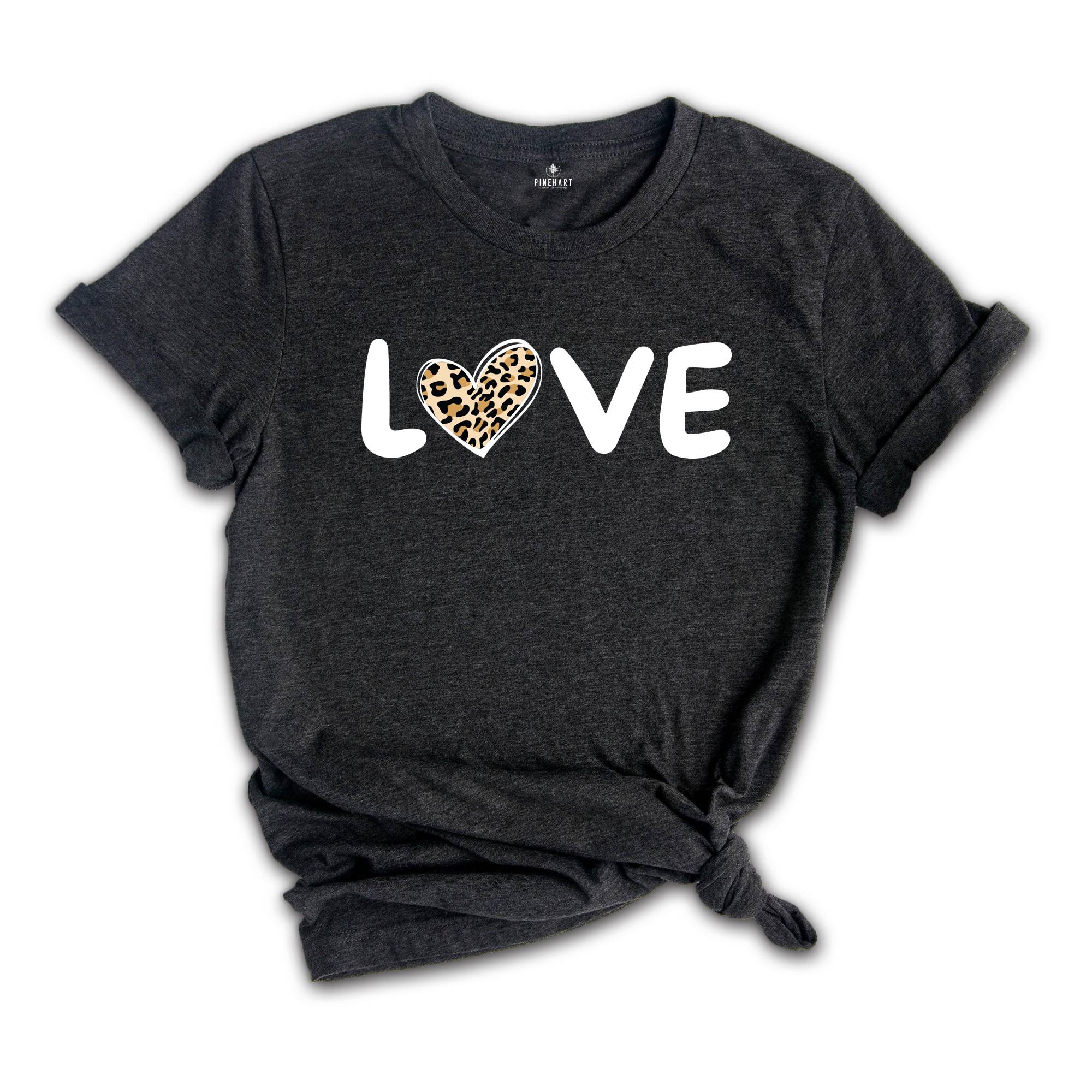 Leopard Love Shirt, Leopard Heart Shirt, Valentine's Day Shirt, Love Shirt, Hearts Shirt, Leopard Shirt, Couple Shirt, Valentine Shirt