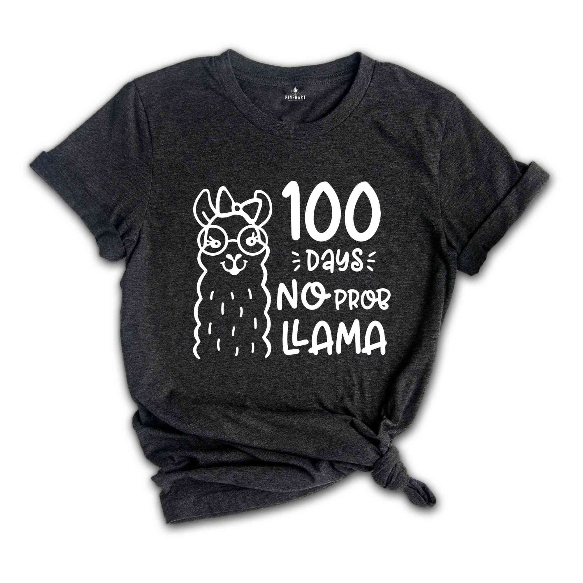 100 Days of School Shirt, 100 Days of No Prob Llama Shirt, Funny Back to School Shirt, Funny Quarantine 2024 Shirt, Funny Teacher Shirt