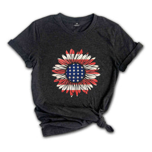 American Sunflower Shirt, 4th Of July Shirt, USA Shirt, Patriotic Shirt, Independence Day Shirt, Red White And Blue, Fourth Of July