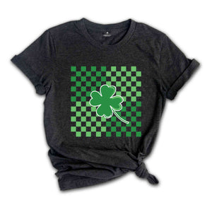 St Patricks Day Shirt, Clover Shirt, Retro Checkered St Patrick Shirt, St Patricks Clover Shirt, Shamrock Shirt, Gift For St Patricks