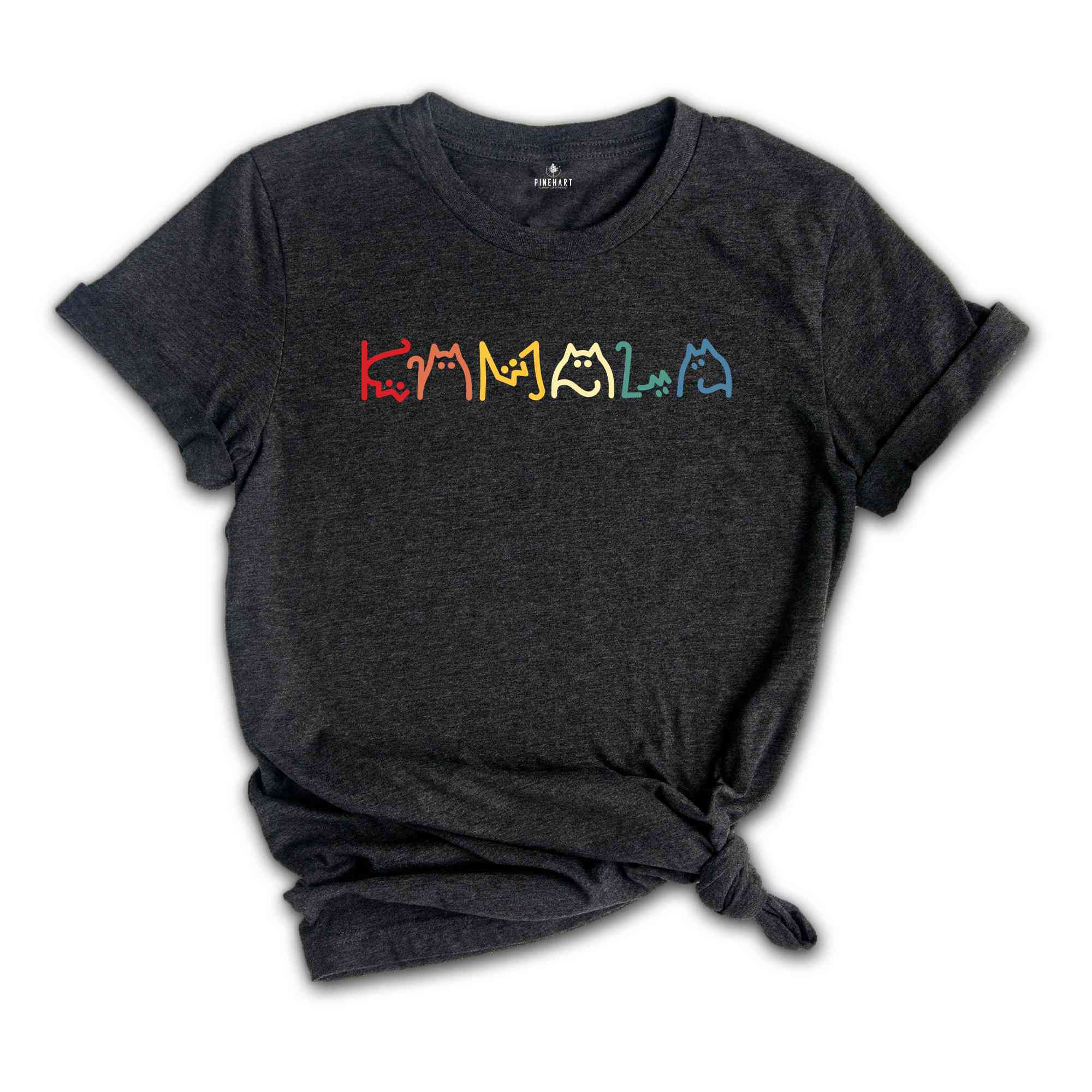 Retro Vintage Kamala Cat T-Shirt, Funny Kamala Harris Cat Tee, Madam President Shirt, Usa Elections Gifts