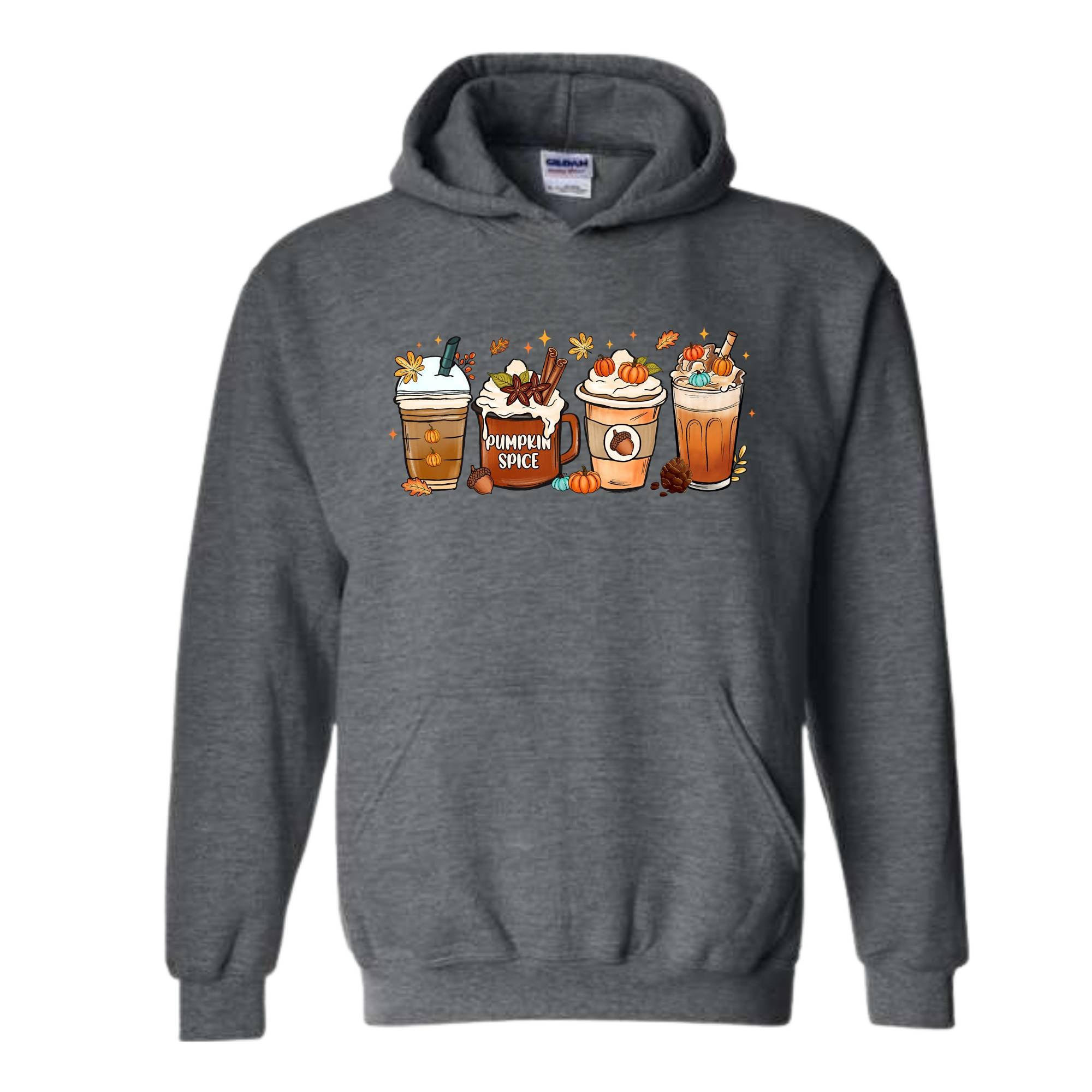 Fall Autumn Coffee Hoodie, Pumpkin Spice Hoodie, Coffee Lover Hoodie, Autumn Hoodie, Thanksgiving Gift