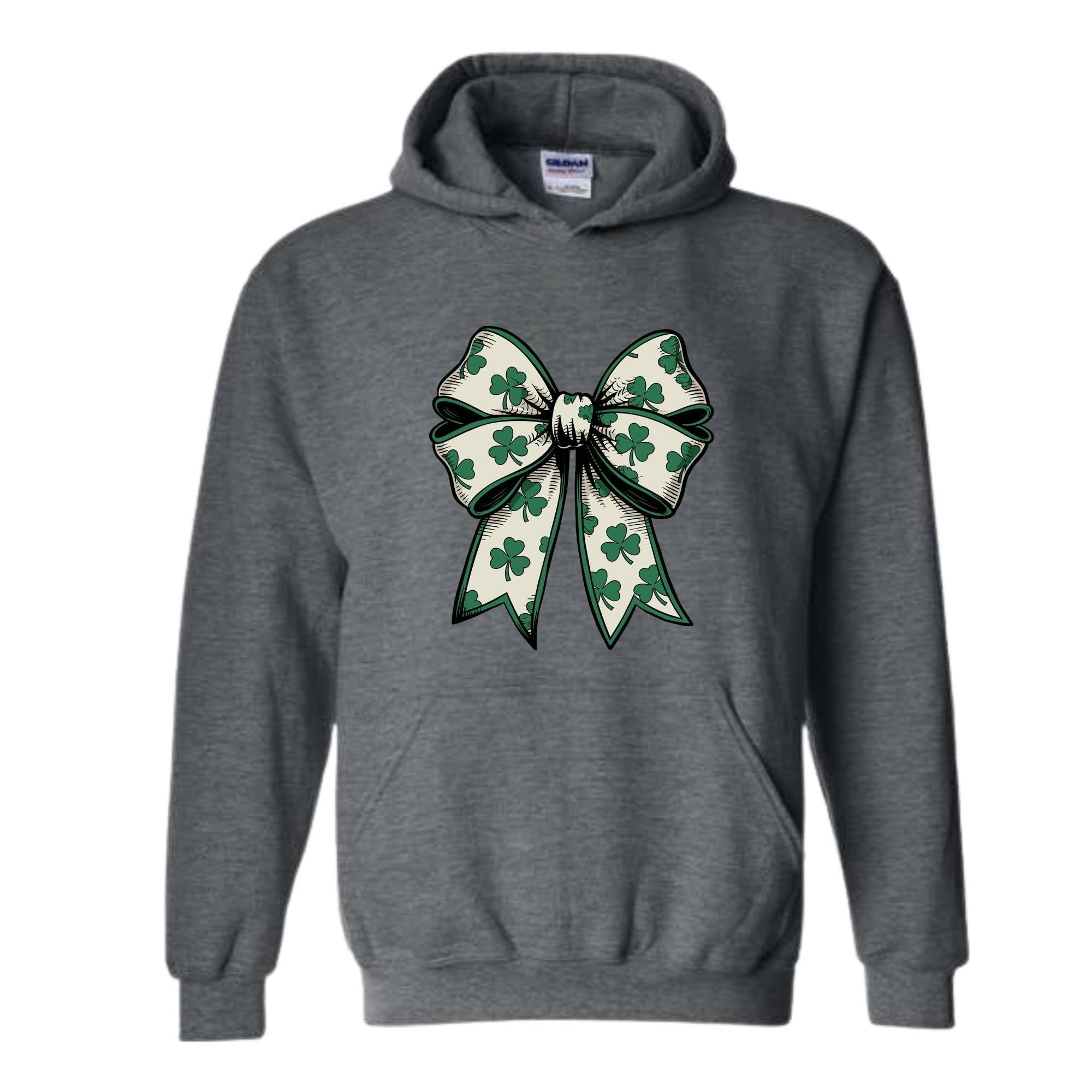 St Patrick's Day Bow Sweatshirt, St Patrick's Day Hoodie, Lucky Shamrock Hoodie, St Patrick's Gift, St Patty's Hoodie, Irish Bow Hoodie